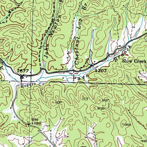 Topographic Map of Chestnut Log Branch, NC