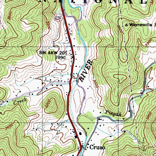 Topographic Map of Cold Creek, NC