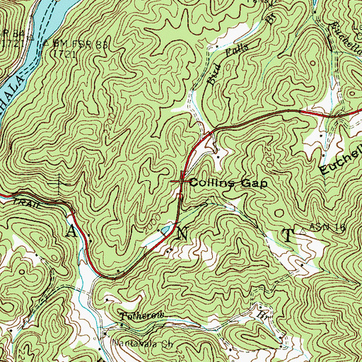Topographic Map of Collins Gap, NC