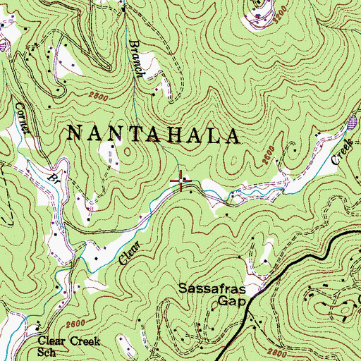 Topographic Map of Covefield Branch, NC