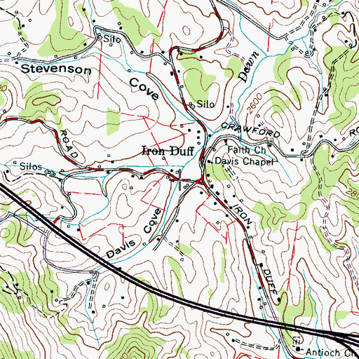Topographic Map of Davis Cove, NC