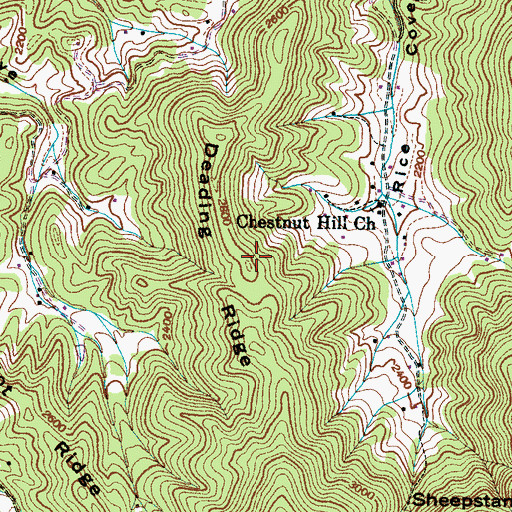 Topographic Map of Deading Ridge, NC