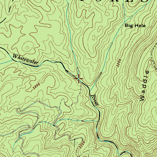 Topographic Map of Democrat Creek, NC