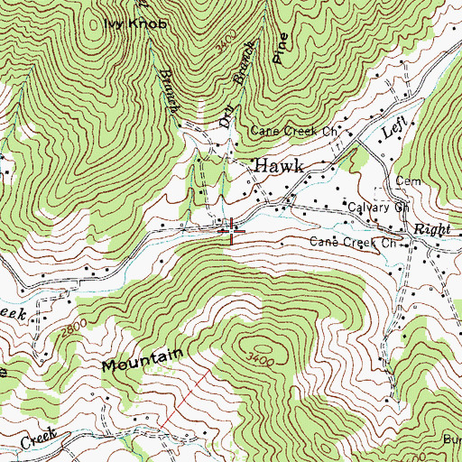 Topographic Map of Dry Branch, NC