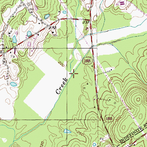 Topographic Map of Dry Creek, NC
