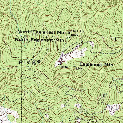 Topographic Map of Eaglenest Mountain, NC