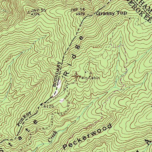 Topographic Map of Fain Cabin, NC
