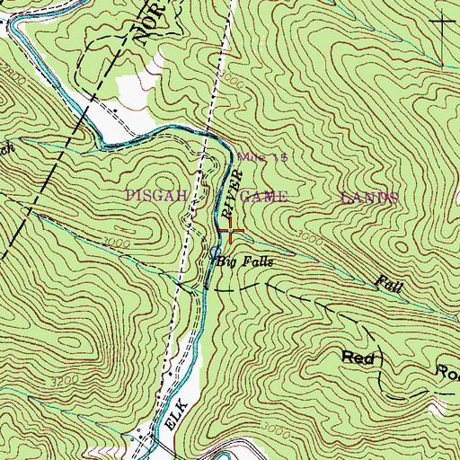 Topographic Map of Fall Creek, NC