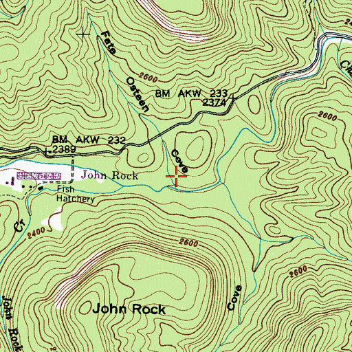 Topographic Map of Fate Osteen Cove, NC