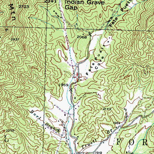 Topographic Map of Fate Puett Cove, NC