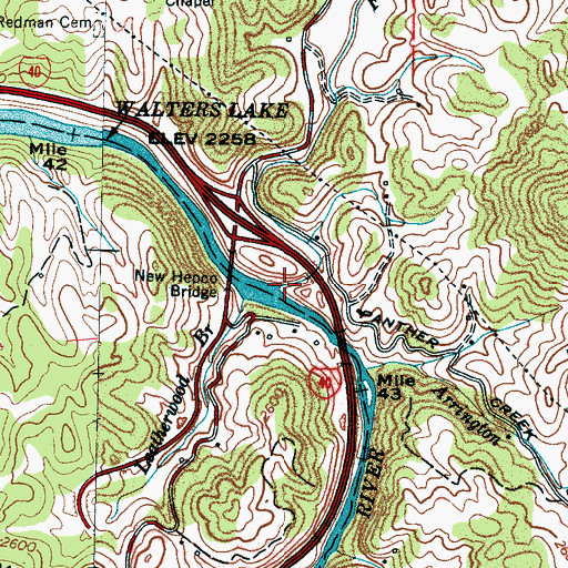 Topographic Map of Fines Creek, NC