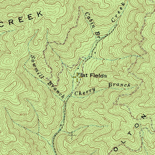 Topographic Map of Flat Fields, NC