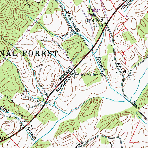Topographic Map of Forge Valley Church, NC