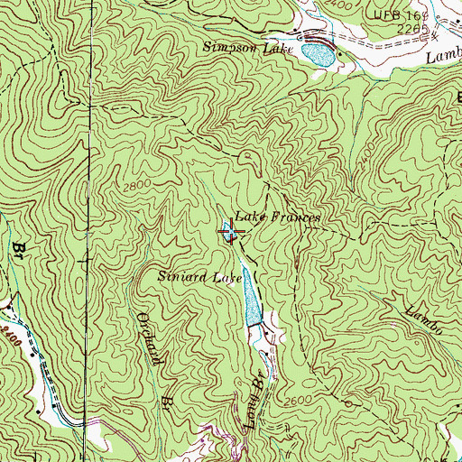 Topographic Map of Lake Frances, NC