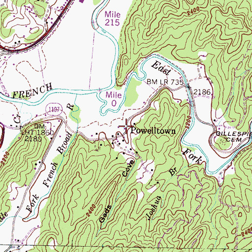Topographic Map of Gads Cove, NC