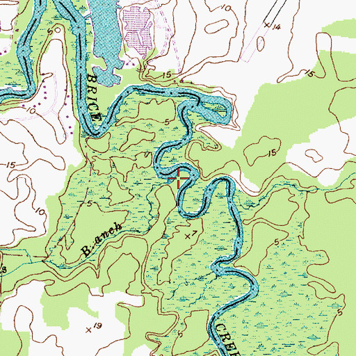 Topographic Map of Georges Branch, NC