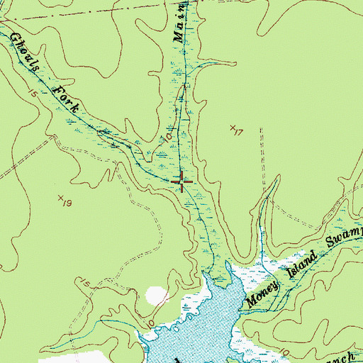 Topographic Map of Ghouls Fork, NC