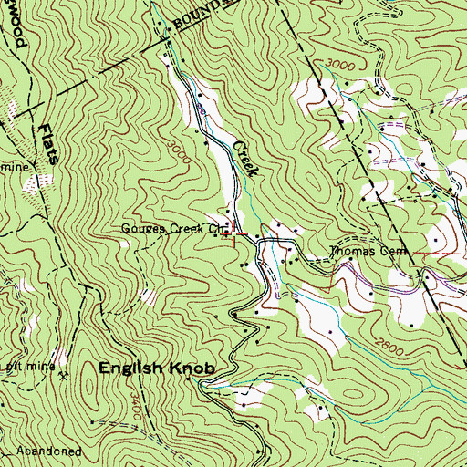 Topographic Map of Gouges Creek Church, NC