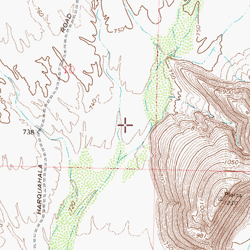 Topographic Map of Red Raven Wash, AZ