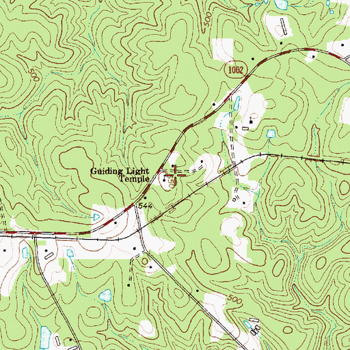 Topographic Map of Guiding Light Temple, NC