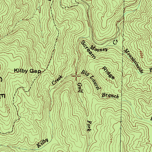 Topographic Map of Gulf Fork, NC