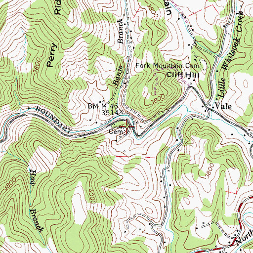 Topographic Map of Guy Cemetery, NC