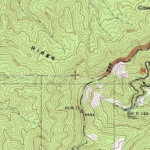 Topographic Map of Half Acre Ridge, NC
