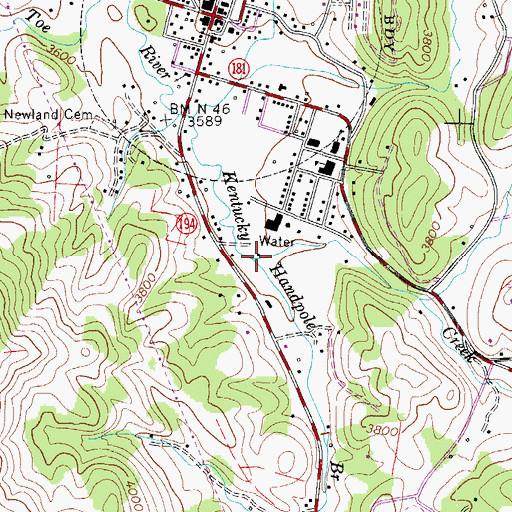 Topographic Map of Handpole Branch, NC