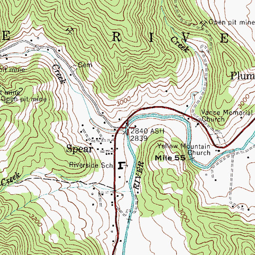 Topographic Map of Henson Creek, NC
