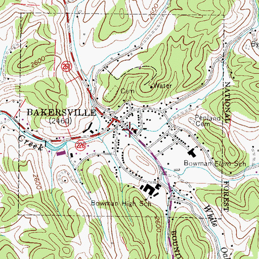 Topographic Map of Honeycutt Branch, NC