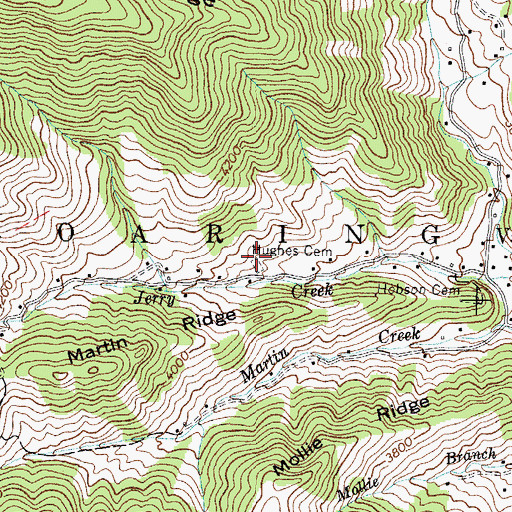 Topographic Map of Hughes Cemetery, NC