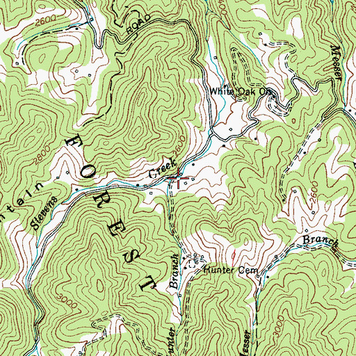 Topographic Map of Hunter Branch, NC