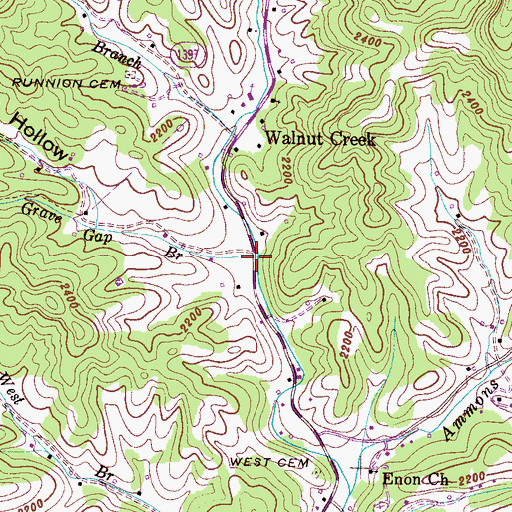 Topographic Map of Indian Grave Gap Branch, NC