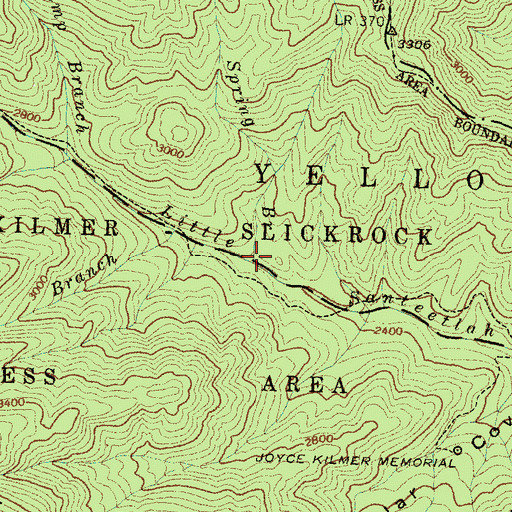 Topographic Map of Indian Spring Branch, NC