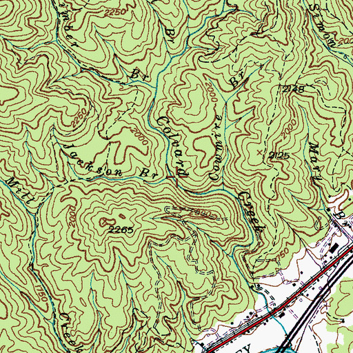 Topographic Map of Jackson Branch, NC
