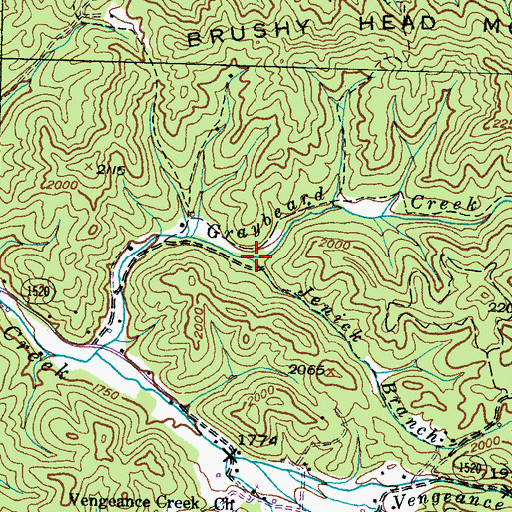 Topographic Map of Jenick Branch, NC
