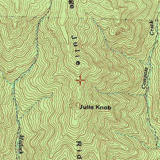 Topographic Map of Julie Ridge, NC