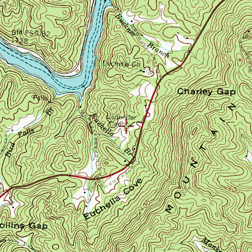 Topographic Map of Ledbetter Cemetery, NC