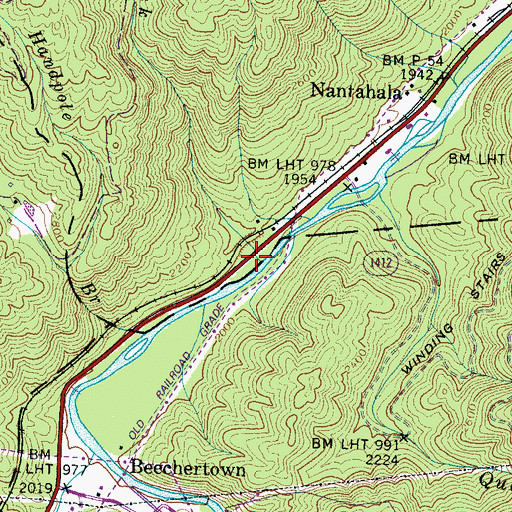 Topographic Map of Ledbetter Creek, NC