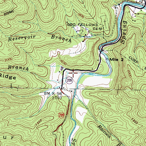 Topographic Map of Little Bottom Branch, NC