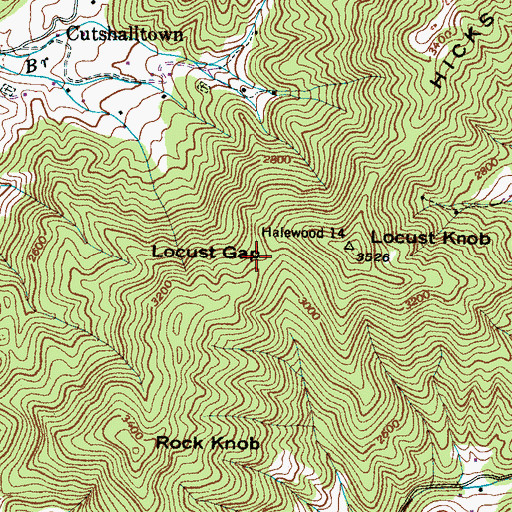 Topographic Map of Locust Gap, NC