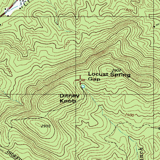 Topographic Map of Locust Spring Gap, NC