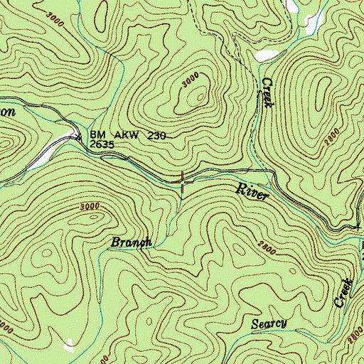 Topographic Map of Long Branch, NC
