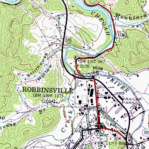 Topographic Map of Long Creek, NC