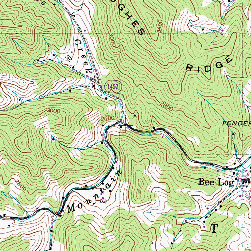 Topographic Map of Lottie Creek, NC
