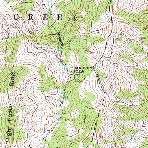 Topographic Map of Massey Cemetery, NC