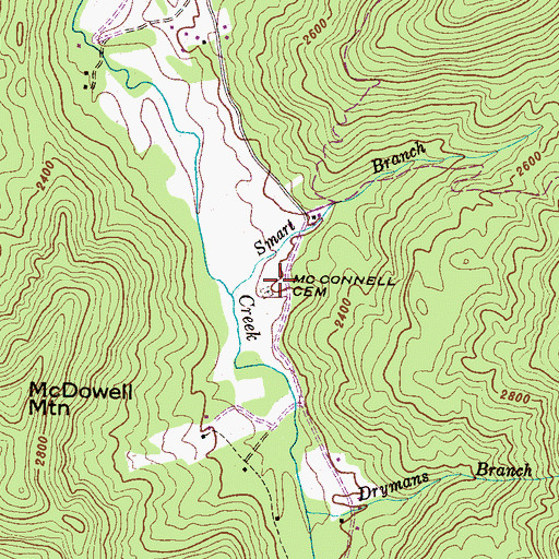 Topographic Map of Mc Connell Cemetery, NC