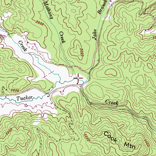 Topographic Map of Melhany Creek, NC