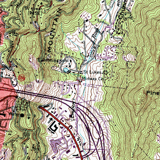 Topographic Map of Midway Church, NC