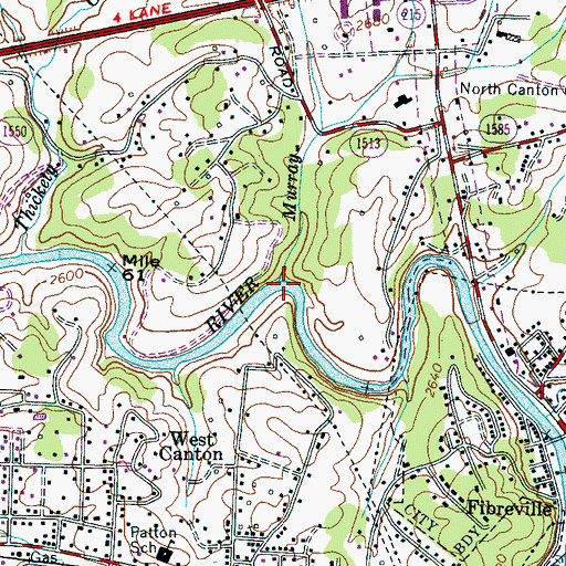 Topographic Map of Murray Branch, NC